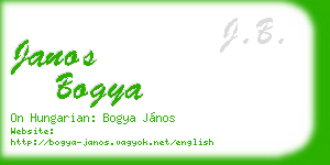janos bogya business card